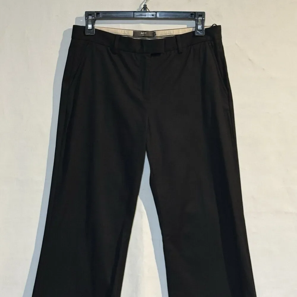 Kulson Italy Black Dress Pants Size 10 Stretch Cotton Cupro Made Italy Split Hem - Picture 2 of 16